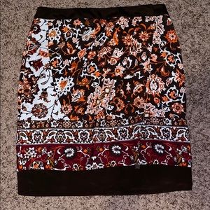 New York & Co Brown Orange Multi Color Skirt